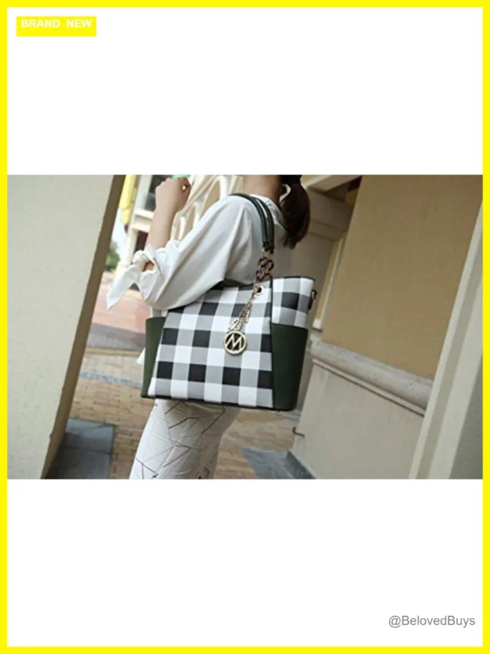 Vegan Leather Tote Handbag Set with Wristlet Wallet